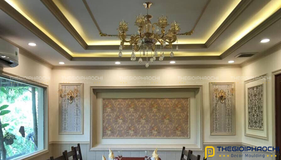 phào chỉ trần nhựa giả gỗ màu beige NB-T110